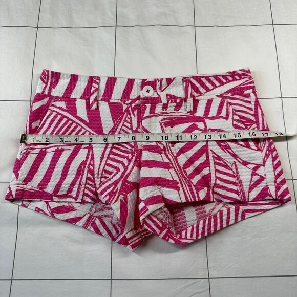 Lilly Pulitzer Shorts Womens 0 Pink White Yacht Seas Walsh Preppy Resort Summer - Picture 10 of 12